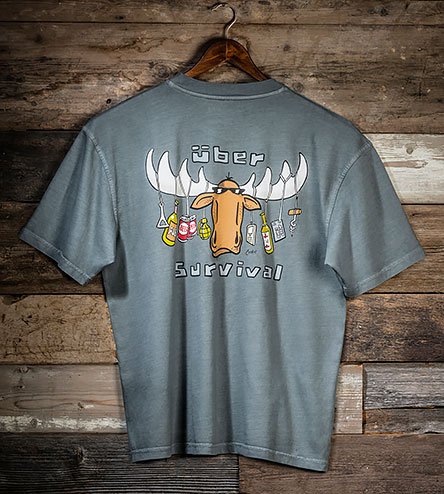 Uber Survival T-Shirt - Large Back Print - Grey