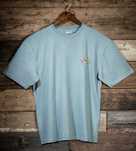 No Worries T-Shirt - Small Chest Print - Aqua