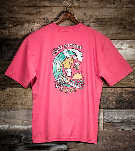 Surf Sup T-Shirt - Large Back Print - Pink