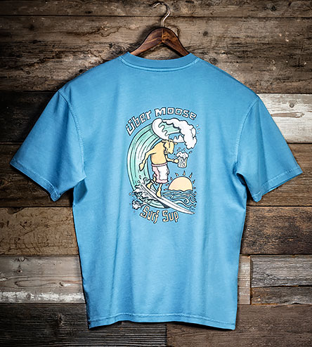 Surf Sup T-Shirt - Large Back Print - Alaskan Blue