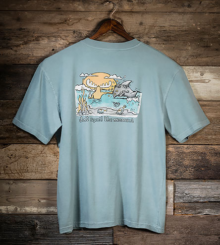Don't Spoil The Moment T-Shirt - Large Back Print - Aqua