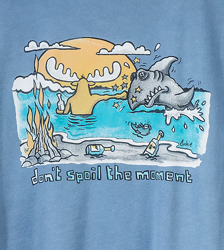 Don't Spoil The Moment T-Shirt - Large Back Print - Denim