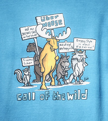 Call Of the Wild T-Shirt - Large Back Print - Alaskan Blue