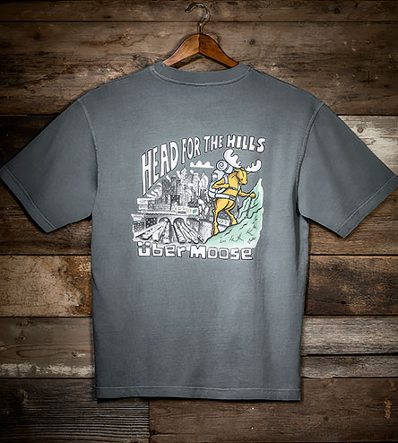 Head for the Hills T-Shirt - Large Back Print - Grey