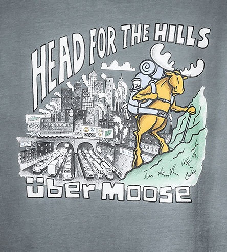 Head for the Hills T-Shirt - Large Back Print - Grey