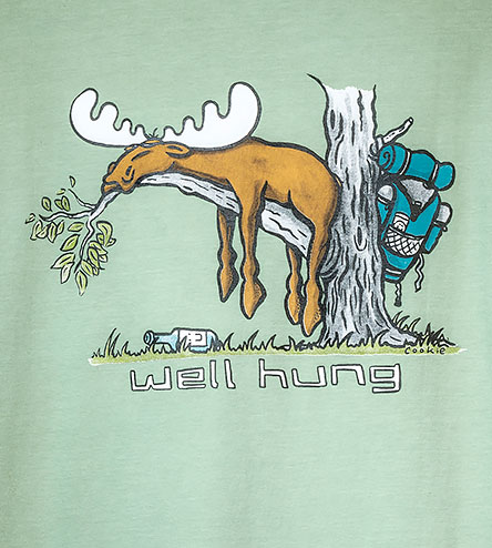 Well Hung T-Shirt - Large Back Print - Green