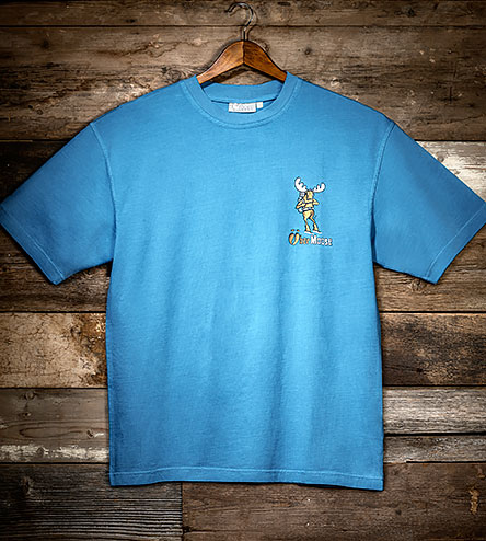 Make Tracks T-Shirt - Small Chest Print - Alaskan Blue
