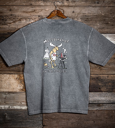 Mooster Chef T-Shirt - Large Back Print - Charcoal