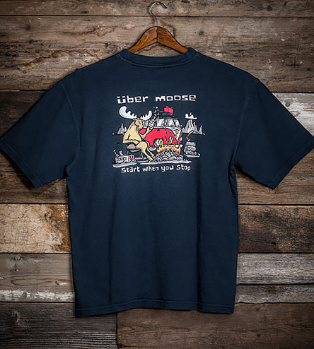 Start When You Stop T-Shirt - Large Back Print - Indigo