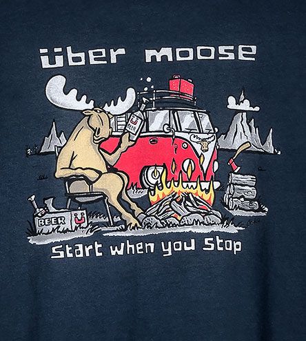 Start When You Stop T-Shirt - Large Back Print - Indigo