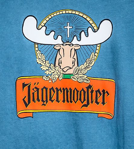 Jagermooster T-Shirt - Large Back Print - Alaskan Blue