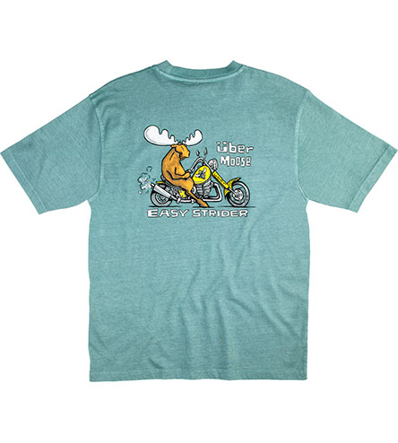 Easy Strider T-Shirt - Large Back Print - Aqua