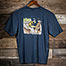 No Worries T-Shirt - Large Back Print - Indigo