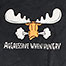 Aggressive When Hungry T-Shirt - Large Back Print - Graphite